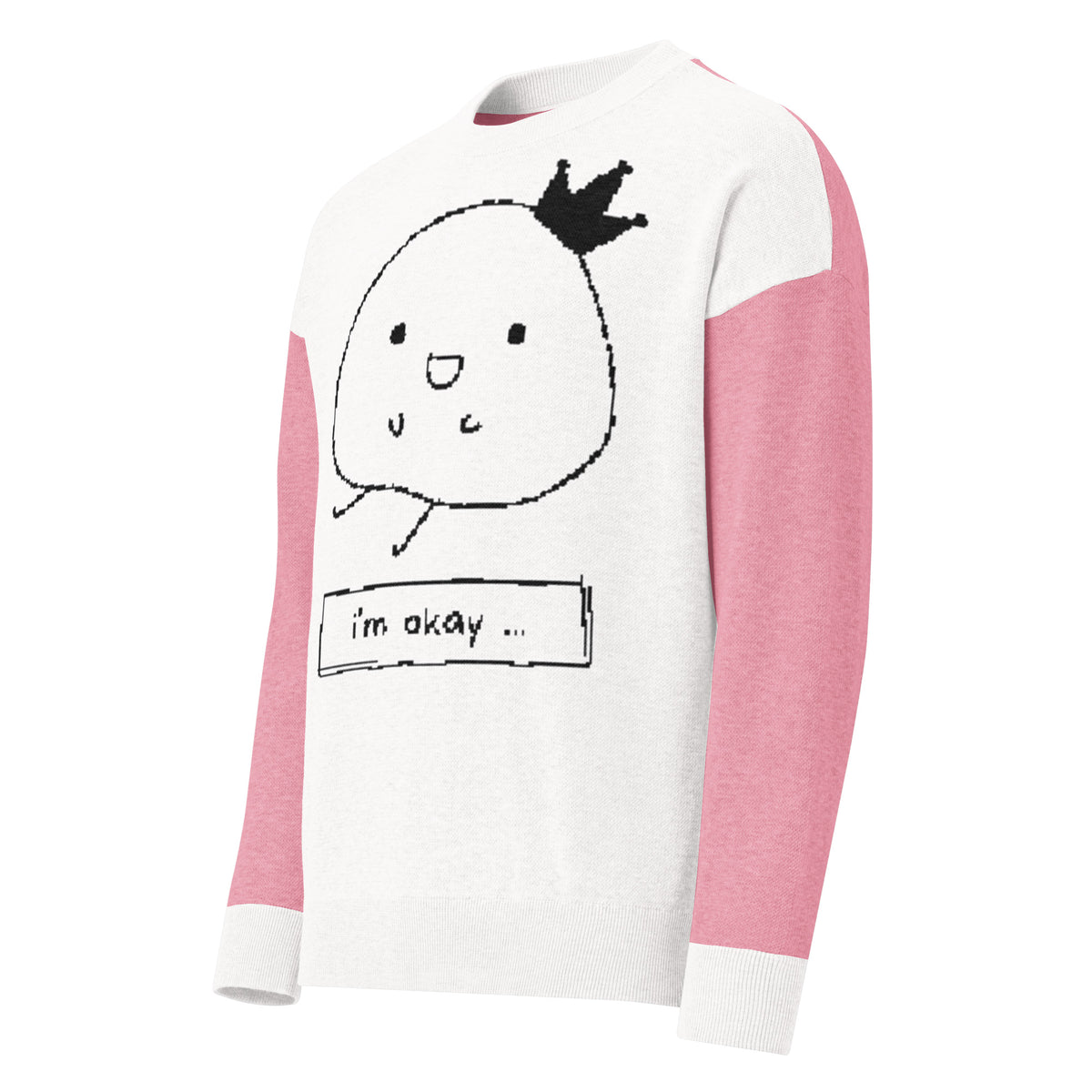 Relaxed fit knitted  sweater - I'm Okay